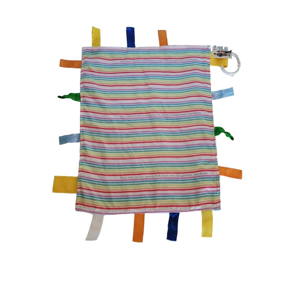 Baby Jack Co Taggie Rainbow Blue Security Blanket/Lovey New 18" X 14"